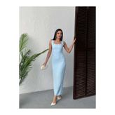 MODA DURAĞI QUALİTY MAXİ TAŞLI ELBİSE Bebe Mavi
