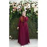 Moda Fatma Dabil Elbise 8087 - Bordo - 46