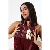 Moda Lime Kadın Bordo Ayıcıklı Kutu Çanta