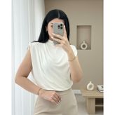 Moda Morfo Sıfır Kol Vatkalı Sandy Bluz -Beyaz - 36
