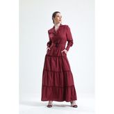 Moda Tekcan Boydan Elbise - Bordo - 38