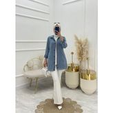 Moda Yağmur Parla Tesettür Ceket Mavi - 38