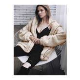 MODAALFABE Fermuarlı Oversize Peluş Mont