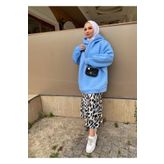 modabetce Extra Oversize Bebemavi Basic 3 Iplik Pamuklu Şardonlu Kadın Sweatshirt 1003