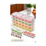 Modacar Buz Kalıbı - Bas-Bırak Kapaklı Silikon Buz Kalıbı 4 Lü Set 721815