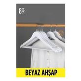 Modacar Elbise Askısı Beyaz Ahşap 8 Adet