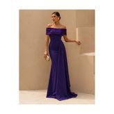 Modafeminen Scuba Krep Elbise 583194 Mor