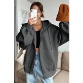 MODAGEN Unisex Oversize Fermuarlı Sweat Hırka