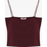 Modal Askılı Crop Basic Atlet Bordo