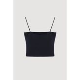Modal Askılı Crop Basic Atlet Lacivert