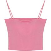Modal Askılı Crop Basic Atlet Pembe - Pembe