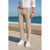 MODAMESTO Erkek Bej Klasik Kumaş Pantolon Slim Fit Likralı Bilek Boy Dar Paça
