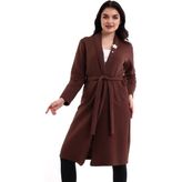 Modaness Kadın Jakarlı Örme Siyah Kimono Ceket MDNSS150 - 40 - Kiremit
