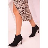 Modaonn Kadın Klasik Topuklu Siyah Bot
