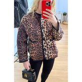 Modaonna Leopar Desen Kapitone Ceket - Çok Renkli