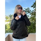 Modarz Kadın Deri Ceket 607 - Siyah - 5XL