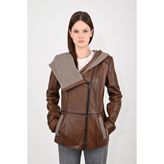 Modarz Kadın Deri Mont 07KSN - Taba - 4XL