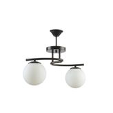 Modavize LİNDA MODERN Salon - Mutfak - Yatak Odası KAPALI GLOBE CAMLI İKİLİ AVİZE BEYAZ 48 x 33