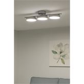 Modavize Tual Modern Tasarım Salon Yatak Odası Giyinme Odası Mutfak Beyaz Işık Ledli Gri Renk 3 Lü LED Avize