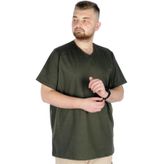 Mode XL 20032 Haki V Yaka Basic Erkek T-Shirt