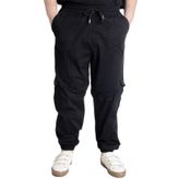 Mode XL 21911 Valencia Siyah Keten Kargo Erkek Jogger Pantolon