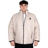 Mode XL U24615 Dik Yaka Kapitone Bej Erkek Mont