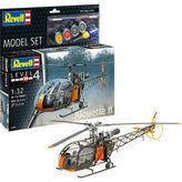 Model Set Alouette Iı Uçak Seti - (DipCamo)Charcoal-White