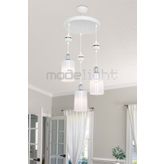 Modelight Akses Beyaz Kure Krom 3Lu Avize Opal Camli