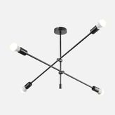 Modelight Ark Siyah Metal 4'lü Geometrik Avize