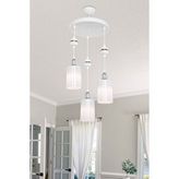 Modelight Axes Beyaz Küre Krom 3'lü Opal Camlı Avize