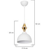 Modelight Bella Karo Beyaz Gold/gold Sarkıt Yemek Odası Yatak Odası Oturma Odası Salon Mutfak Avizesi - Beyaz - Gold