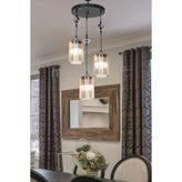 Modelight Ceylin 3Lu Siyah Optik Bal Camli Avize