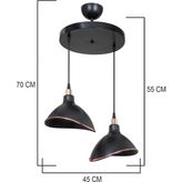 Modelight Gima Ikili Avize Siyah - 2