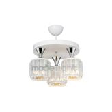 Modelight Halic 3Lu Plafonyer Avize Beyaz / Krom