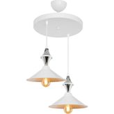 Modelight Maya Karo Beyaz/krom Ikili Yemek Odası Oturma Odası Salon Mutfak Avize - Beyaz - Krom