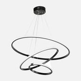 Modelight Ring Siyah Alüminyum 3'lü Sarkıt Led Avize