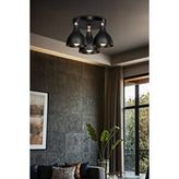 ModeLight Ronda Üçlü Plafonyer Avize Siyah Siyah