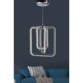 Modern Avize Kare Üçlü LED Avize - 3 - Gri