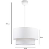Modern Avize Pasta Kumaş Sarkıt Beyaz PAV40 - 1