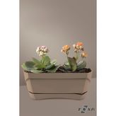 Modern Balkon Saksısı 5 Litre Kahve 35CM Tabaklı Delikli Plastik Saksı No1