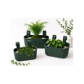 Modern Balkon ve Küpeşte Saksısı, 3,2 Litre, Yeşil, Plastik, Asılabilen, Dikdörtgen, 3'lü Set - Standart - Çok Renkli