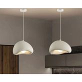 Modern Beton Tasarım | Organik Dokulu Sarkıt Avize - Ikili 30 cm - 2 - Beyaz