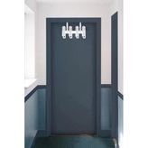 Modern Desenli Metal Kapı Arkası Askılığı Beyaz