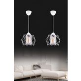 Modern Elegante Tekli Beyaz Şeffaf Mika Camlı Salon Mutfak oturma Odası Avize Aydınlatma (2 ADET)