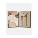 MODERN İKİLİ CAM TABLO KOMBİNİ