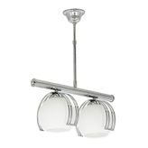 Modern Krom Sıralı 2 Li Opal Cam Sarkıt Avize