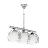 Modern Krom Sıralı 3 Lü Opal Cam Sarkıt Avize