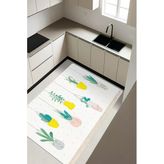 Modern Saksı Desenli Dijital Baskı Kaymaz Taban Mutfak Halısı H0029 Renkli 80 X 200