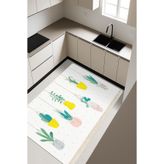 Modern Saksı Desenli Dijital Baskı Kaymaz Taban Mutfak Halısı H0029