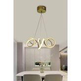 Modern Sarkıt Krom Kıvrım Beyaz Işık LED Avize - 2 - Gold